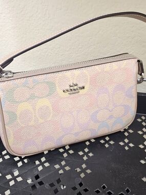 Coach Mini Wristlet Shoulder Bag - Pastel Pink Multi